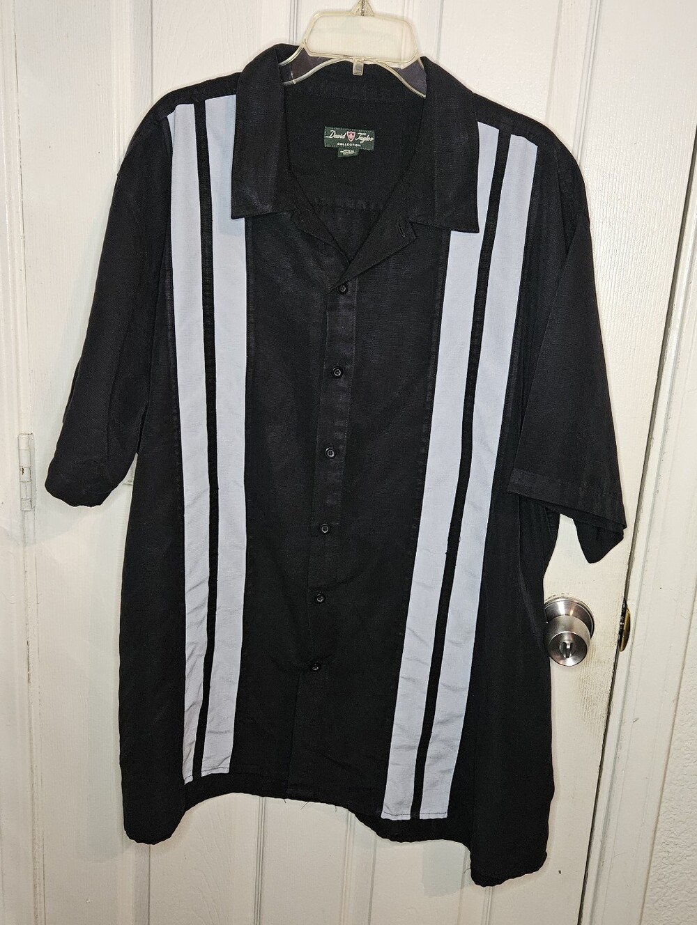 David Taylor Collection - Mens Button Up Short Sleeve Shirt - Black - 2XL